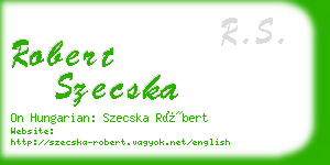 robert szecska business card